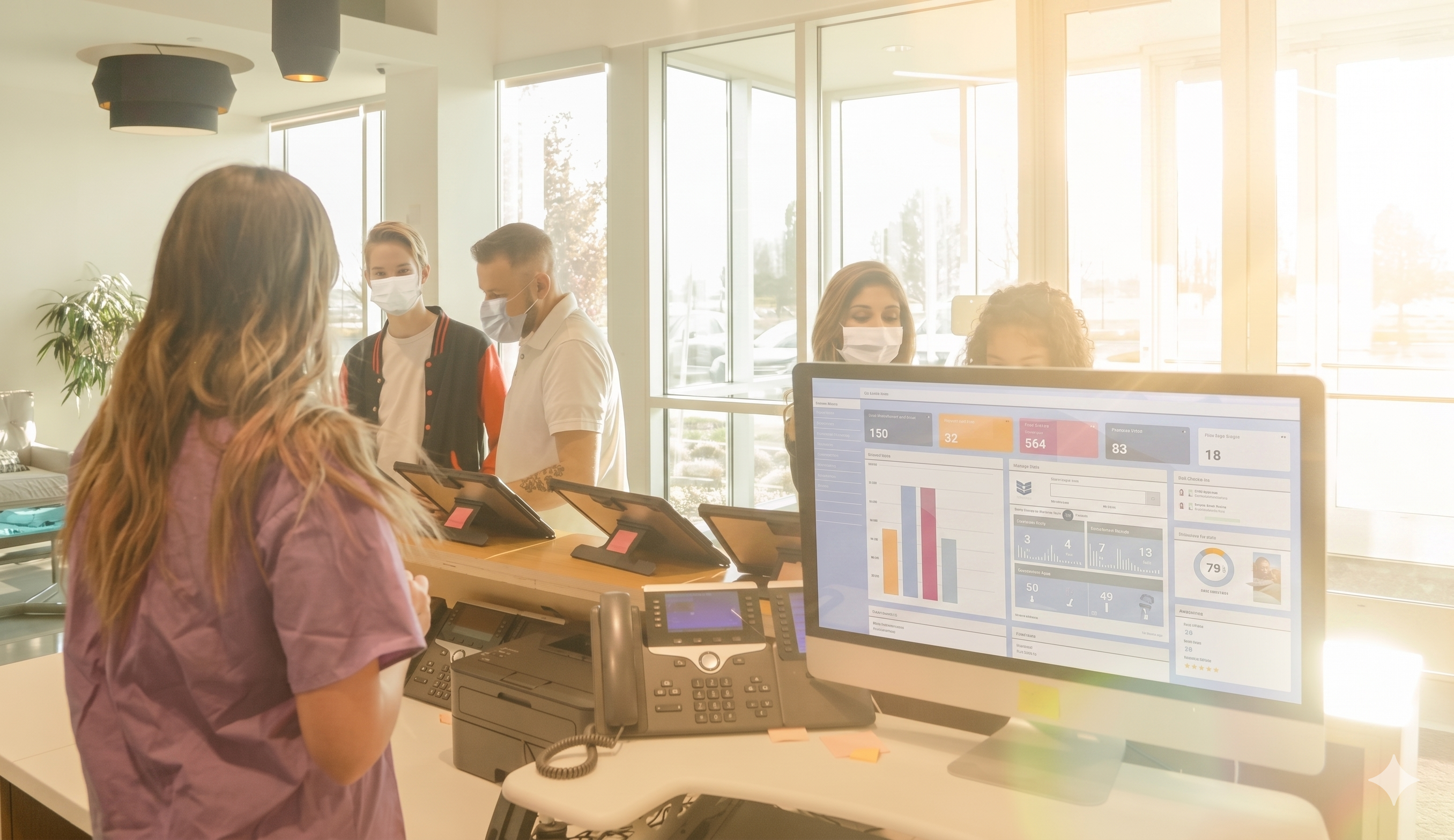 Recepção de Clínica Odontológica em Atendimento